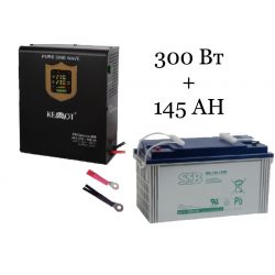 Комплект резервного питания для котла ИБП КЕМОТ PRO Sinus 500 12V / 300 Вт + AGM батарея 100 Ah
